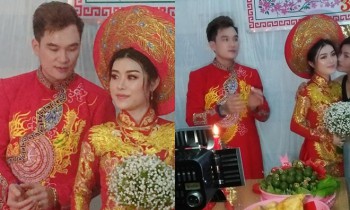 Lễ cưới ở quê của 'ca sĩ hội chợ' Lâm Chấn Huy và cô dâu 9X