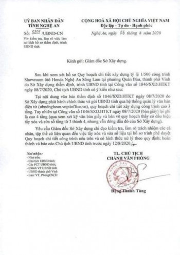 Thấy gì sau vụ “tẩy xóa” hồ sơ trình UBND tỉnh Nghệ An ký