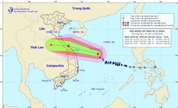 Dự báo thời tiết: Tin bão khẩn cấp (cơn bão số 5), cảnh báo mưa lớn và gió mạnh trên đất liền