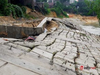 Hà Tĩnh: Kè chống sạt lở chưa xong đã thành đống đổ nát, nhà dân sụt lún không thể chờ