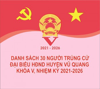 Danh sách 30 người trúng cử đại biểu HĐND huyện Vũ Quang khóa V, nhiệm kỳ 2021 - 2026