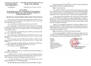 Hà Tĩnh: 3 người trong một gia đình ở huyện Hương Khê test nhanh dương tính với COVID