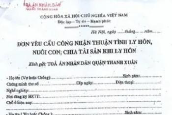 Mẫu đơn thuận tình ly hôn 2022 mới nhất, chính xác nhất từ tòa án