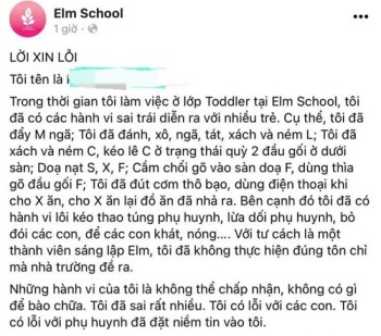 Xôn xao vụ việc học sinh nhóm lớp mầm non độc lập tư thục bị bỏ đói, bạo hành