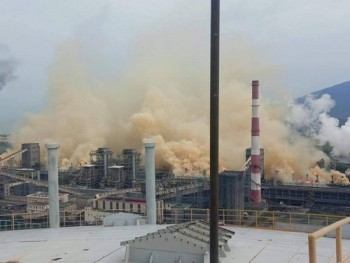 Quạt thông khí tại Formosa Hà Tĩnh gặp sự cố, khói đục bốc ngút trời