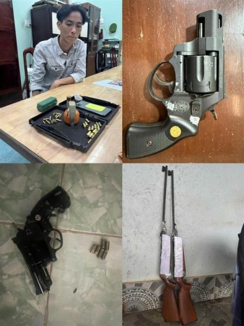 Triệt phá nhóm cho vay nặng lãi, thu giữ 5 khẩu súng