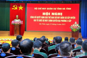 Hà Tĩnh công bố quyết định giải thể Ban Chỉ huy quân sự cấp huyện