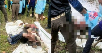 Phát hiện thi thể nữ giới bị trói vào khúc gỗ nổi trên ao, trong người có lượng lớn tiền mặt tại Thái Lan