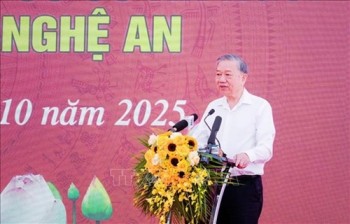 Tổng Bí thư Tô Lâm dự lễ khởi công trường nội trú liên cấp Na Ngoi, tỉnh Nghệ An