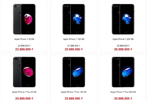 Giá iPhone 7 xách tay rớt theo giờ