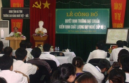 Hà Tĩnh: Trường Cao đẳng Nghề Việt Đức đạt tiêu chuẩn cấp độ 3.