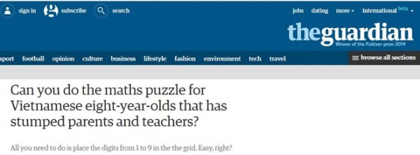 Báo quốc tế “khóc” với bài toán lớp 3 siêu khó của VN